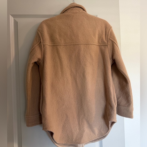 Aritzia Wilfred Free, Ganna Shirt Jacket, Tan Camel 100%  Merino wool size Small - Picture 8 of 11